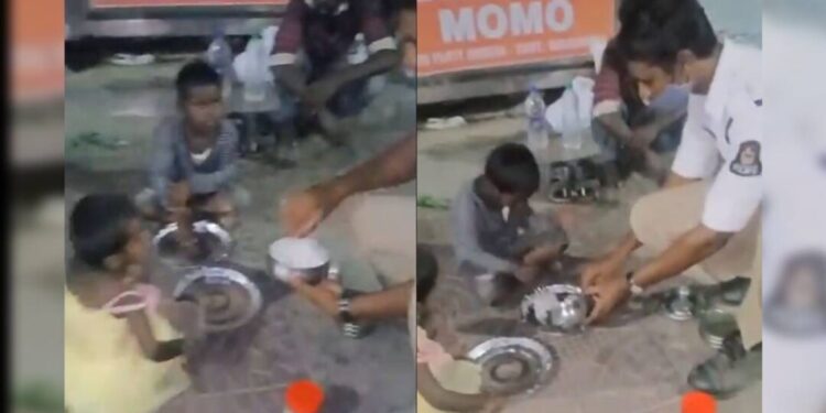 തന്റെ-ഭക്ഷണം-തെരുവ്-കുട്ടികള്‍ക്ക്-വിളമ്പി,-താരമായി-പോലീസ്-ഉദ്യോഗസ്ഥന്‍