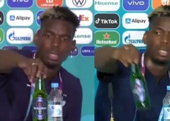 റൊണാള്‍ഡോയ്‌ക്ക്-പിന്നാലെ-പോഗ്ബയും;-വാര്‍ത്താസമ്മേളനത്തിനിടെ-ബിയര്‍-കുപ്പി-എടുത്തുമാറ്റി