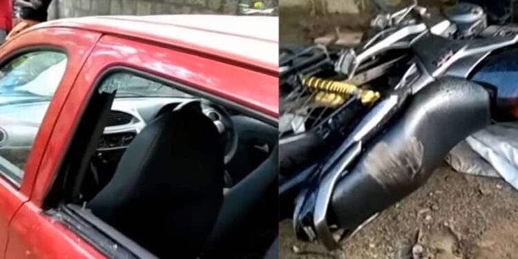 പാലക്കാട്-ജനവാസമേഖലയിൽ-ആന-ഇറങ്ങി,-വാഹനങ്ങൾ-തകർത്തു