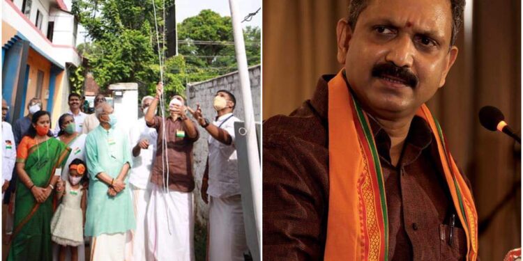 ദേശീയ-പതാക-തലതിരിച്ച്-ഉയർത്തിയ-സംഭവം;-കെ-സുരേന്ദ്രനെതിരെ-കേസെടുത്തു