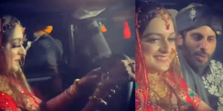 ജീപ്പോടിച്ച്-ഭർത്താവിന്റെ-വീട്ടിലേക്ക്-സ്റ്റൈലൻ-എൻട്രി,-വൈറലായി-നവവധു