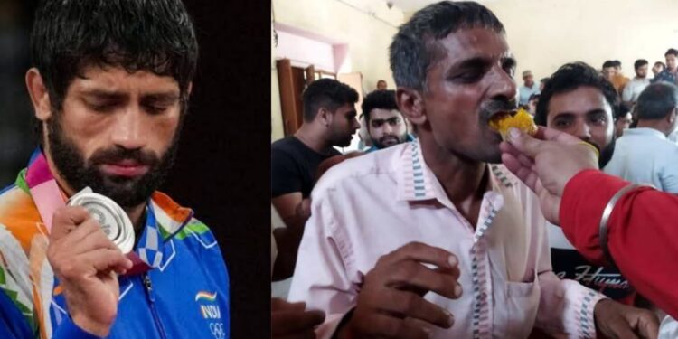 മകന്-ഭക്ഷണം-കൊടുക്കാനായി-കിലോമീറ്ററുകള്‍-സഞ്ചരിച്ച-പിതാവ്,-സത്പാല്‍-ജിയുടെ-പരിശീലനം;-രവി-കുമാറിന്റെ-വിജയം-ഇവരുടേത്-കൂടിയാണ്