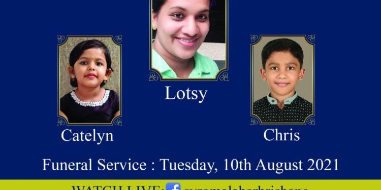 ലോട്‌സിയുടെയും, മക്കളായ -ക്രിസിന്റെയും, കാറ്റലിന്റെയും- സംസ്‌കാരം ചൊവ്വാഴ്ച – ഓഗസ്റ്റ് 10-ന്. (Watch Live)