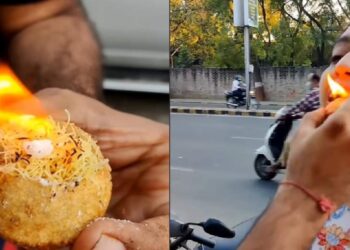 തീ-പിടിപ്പിച്ച-പാനീപൂരി;-അമ്പരന്ന്-സോഷ്യല്‍-മീഡിയ