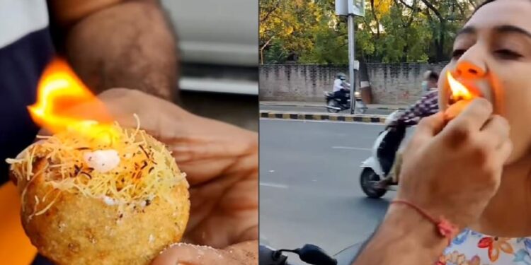 തീ-പിടിപ്പിച്ച-പാനീപൂരി;-അമ്പരന്ന്-സോഷ്യല്‍-മീഡിയ