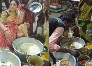 വിവാഹത്തിന്-ബാക്കി-വന്ന-ഭക്ഷണം-പാവപ്പെട്ടവര്‍ക്ക്-വിളമ്പി-യുവതി;-ഹൃദയം-കവര്‍ന്ന്-ചിത്രങ്ങൾ