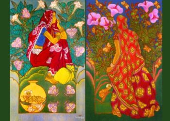 ഭരതമുനിയുടെ-നായികമാരെ-ഭീല്‍-വേഷത്തില്‍-വരച്ച്-എ-രാമചന്ദ്രന്‍