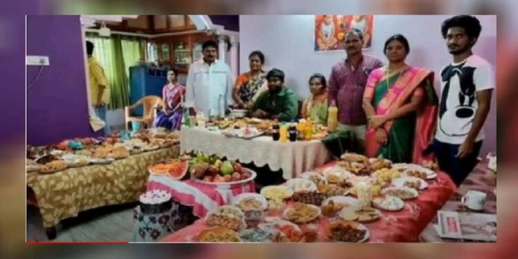 മരുമകന്-365-വിഭവങ്ങള്‍-തയ്യാറാക്കി-നല്‍കി-ആന്ധ്രാ-കുടുംബം;-വൈറലായി-ചിത്രം