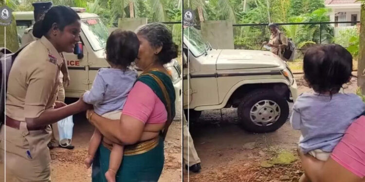 ‘അമ്മ-ഡ്യൂട്ടിക്ക്-പോയിട്ട്-വരാം-മുത്തേ’,-ഒരു-ക്യൂട്ട്-യാത്രപ്പറച്ചില്‍;-വനിത-പൊലീസിന്റെയും-കുഞ്ഞിന്റെയും-വീഡിയോ-വൈറല്‍