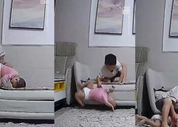 സോഫയില്‍-നിന്ന്-താഴെക്ക്-വീഴുന്ന-കുഞ്ഞ്-അനുജത്തിയെ-അതിസാഹസികമായി-രക്ഷിച്ച്-അഞ്ച്-വയസുകാരന്‍