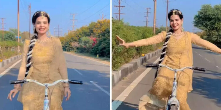 viral-video:-സൈക്കിളിങ്ങും-ഡാൻസും-ഒരുമിച്ച്-ഒരേ-സമയം,-പെൺകുട്ടിയെ-വിമർശിച്ച്-സോഷ്യൽ-മീഡിയ