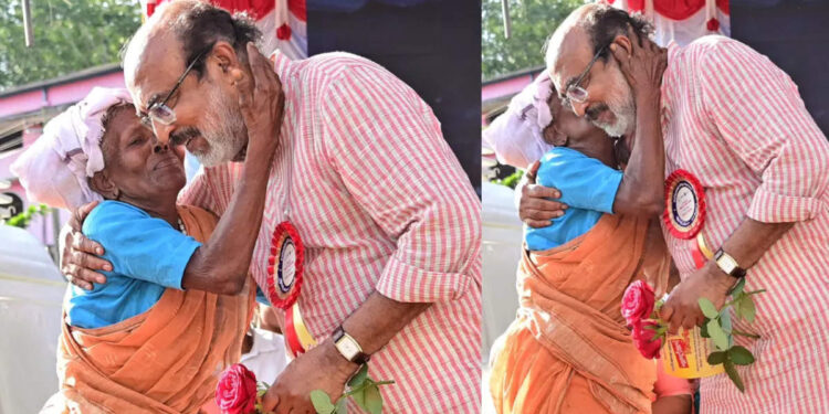 ഞാൻ-കാത്തുനിന്ന്-പൂവ്-മേടിച്ചു,-ഒരു-കെട്ടിപ്പിടുത്തം,-ഒരുമ്മ;-പെൻഷൻ-കിട്ടിയതിന്‍റെ-സന്തോഷ-പ്രകടനം;-ചിത്രം-പങ്കുവെച്ച്-തോമസ്-ഐസക്