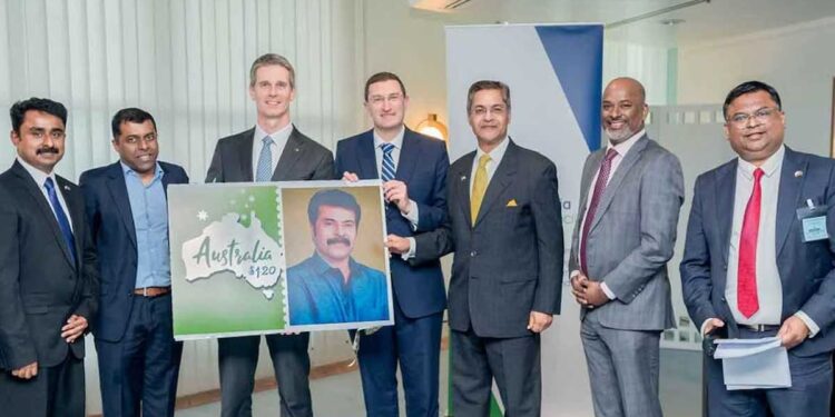 മമ്മൂട്ടിക്ക്-ഓസ്ട്രേലിയന്‍-പാര്‍ലമെന്റ്-സമിതിയുടെ-ആദരം;-സ്റ്റാമ്പ്-പുറത്തിറക്കി