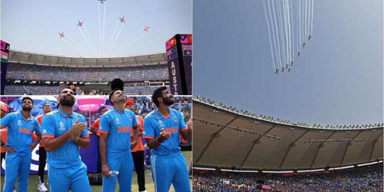 നീലക്കടലിനെ-രസിപ്പിച്ച്-സൂര്യകിരൺ-അക്രോബാറ്റിക്-സംഘം;-കയ്യടിച്ച്-ഷമിയും-ബുംറയും