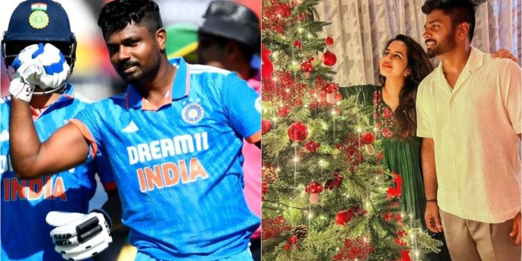 ചാരുവിനൊപ്പം-ക്രിസ്മസ്-കളറാക്കി-സഞ്ജു-സാംസൺ