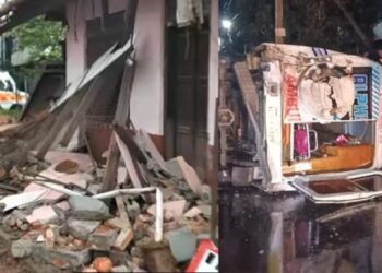 കോട്ടയത്ത്-ആംബുലൻസ്-വീട്ടിലേക്ക്-ഇടിച്ചുകയറി-രോഗി-മരിച്ചു